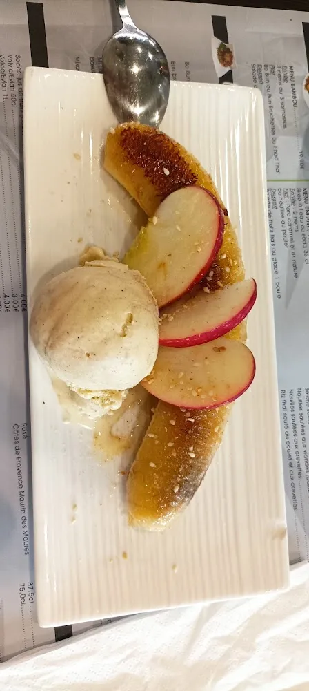 Banane Flambée Boule de Glace